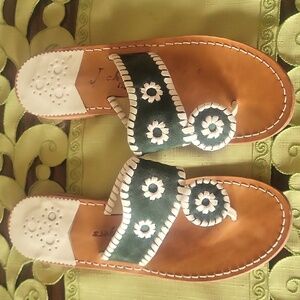 Jack Rogers 1968 Suede Stitched Thong Flat Sandal